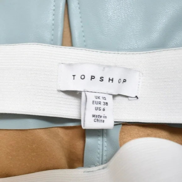 Topshop Faux Leather Flared Pants with Split Hem - Picture 8 of 9